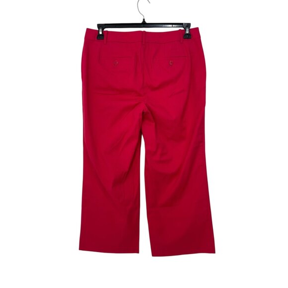 Talbots Chelsea Womens Mid Rise Straight Leg Cropped Pants SZ 10 Magenta - Picture 7 of 10